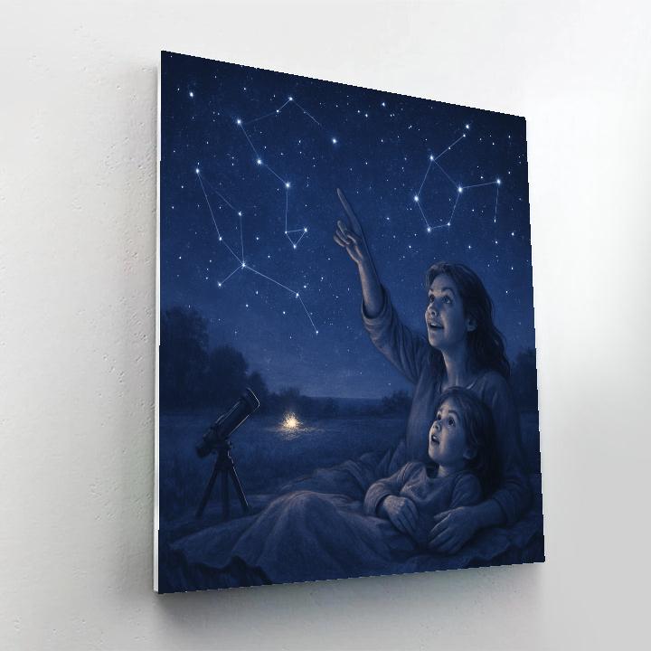 Midnight Stargazing With Blanket paint by color