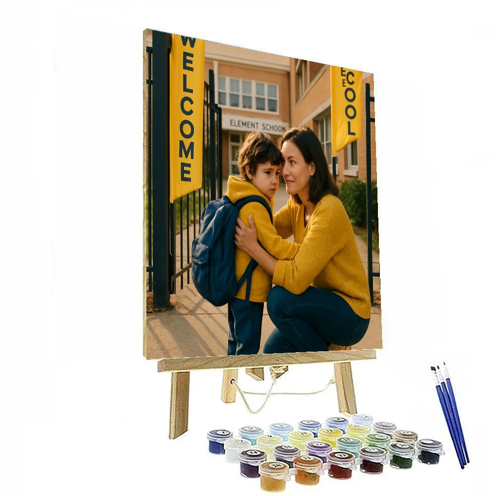 First Day Of School Courage Hug Number painting