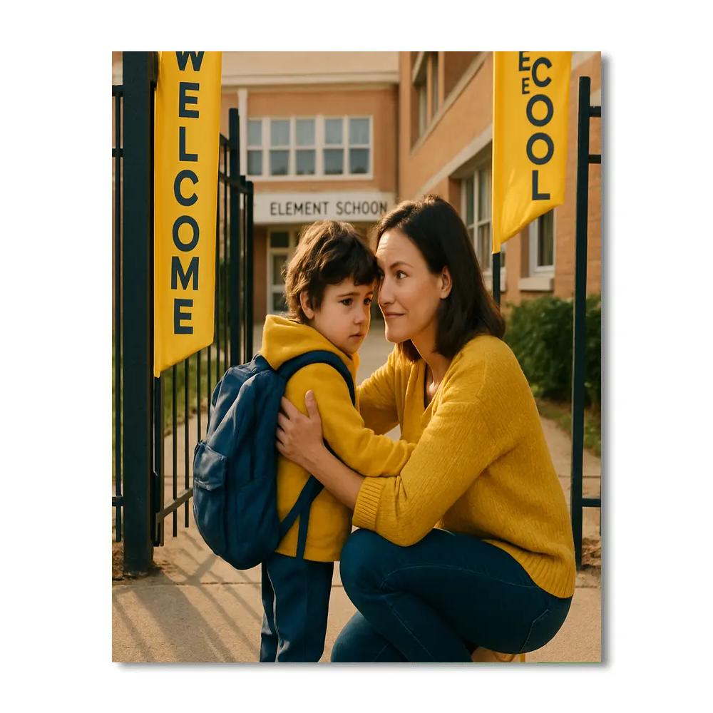 First Day Of School Courage Hug Number painting