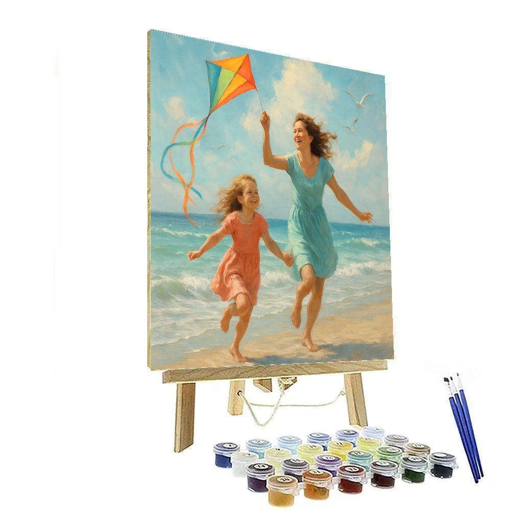 Seaside Kite Flying Lesson paint by color