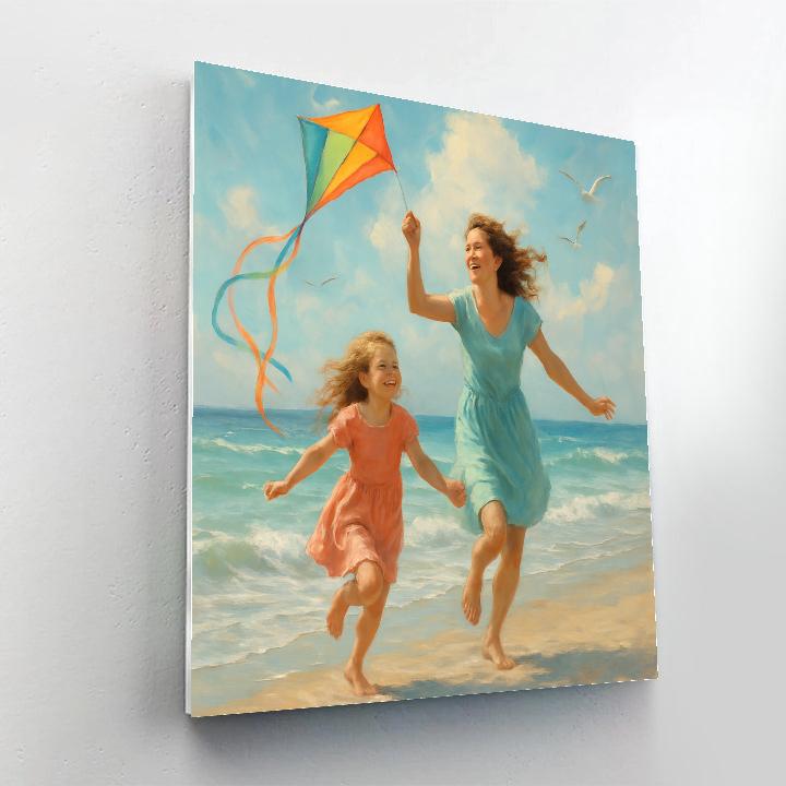 Seaside Kite Flying Lesson paint by color