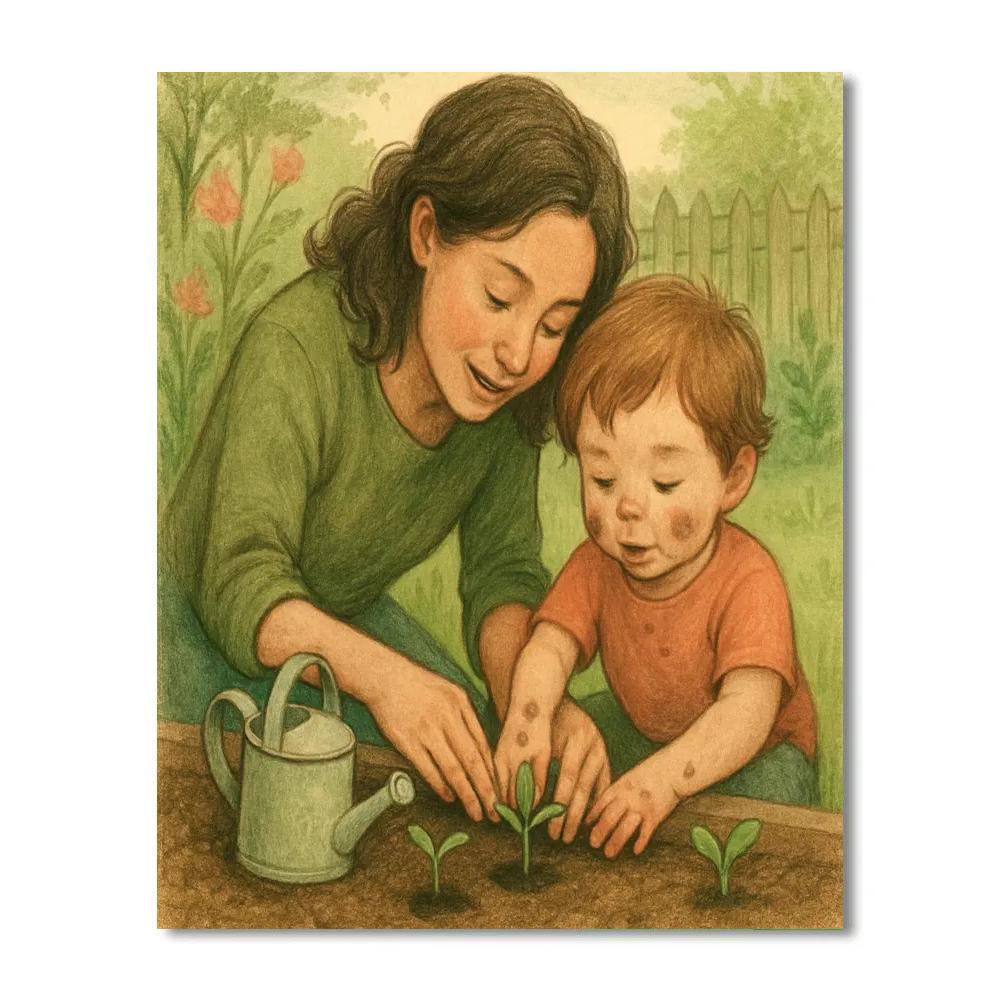 Garden Seedling Lesson paint by color