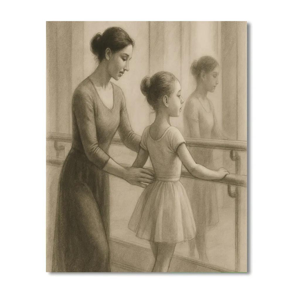 Ballet Barre Encouragement painting number kit