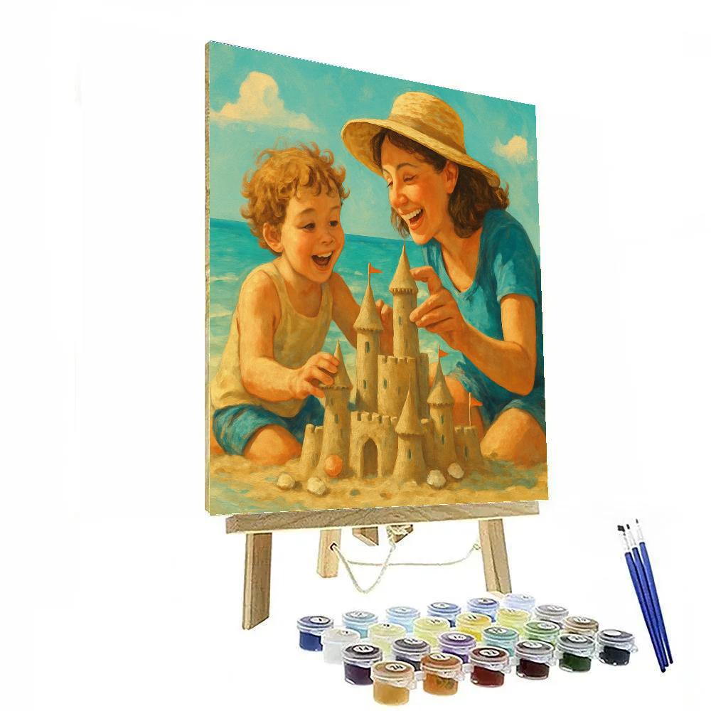 Seaside Sandcastle Collaboration Number painting
