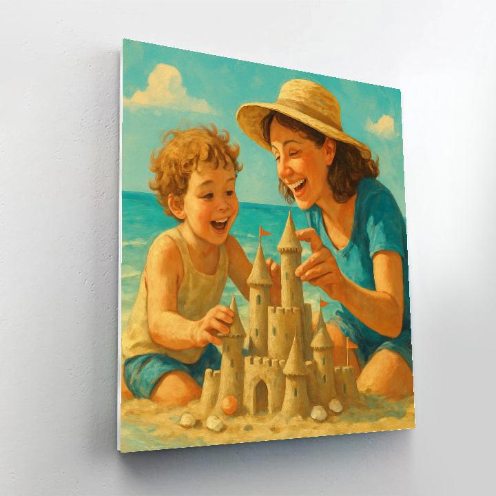 Seaside Sandcastle Collaboration Number painting