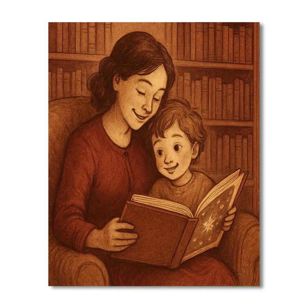 Library Nook Whisper Reading Numbered painting kits