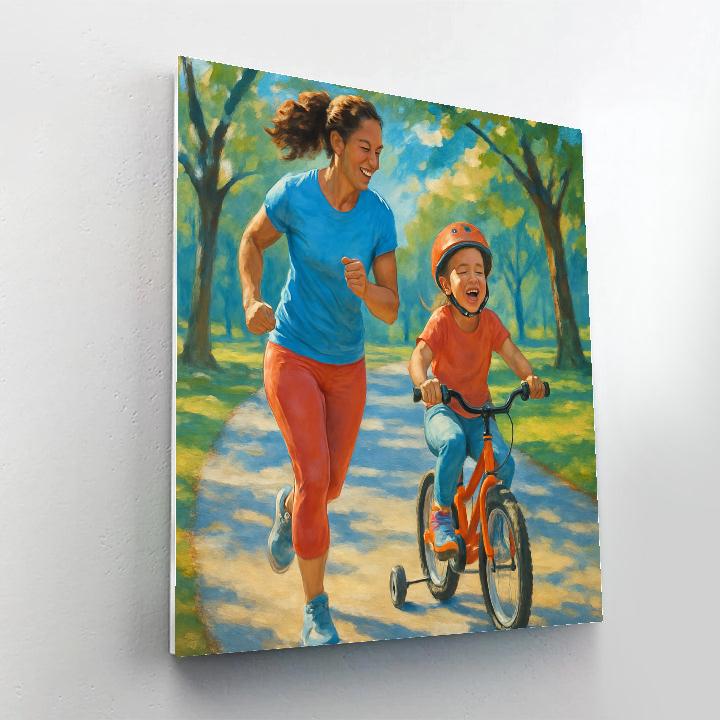 Bike Ride Training Wheels Support Paint by numbers art