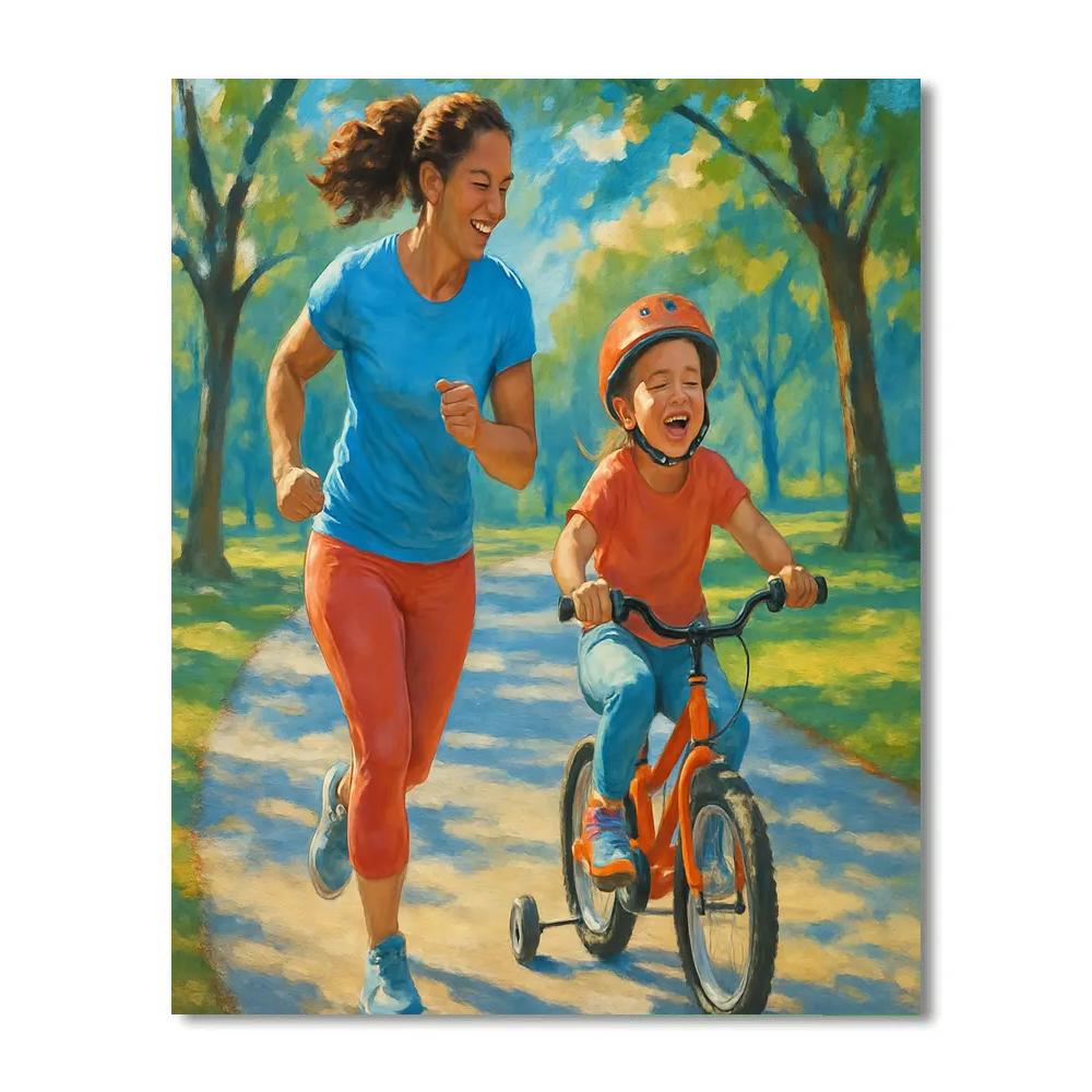 Bike Ride Training Wheels Support Paint by numbers art