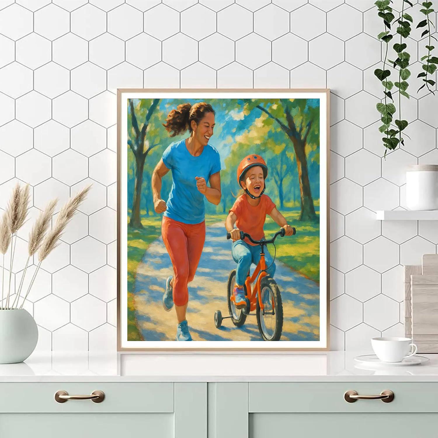 Bike Ride Training Wheels Support Paint by numbers art