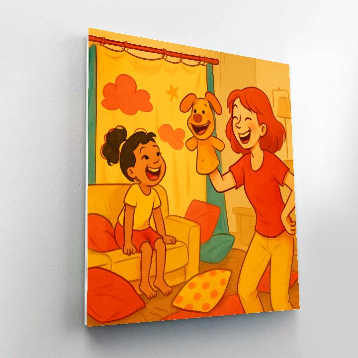 Puppet Theater Living Room Show painting number kit