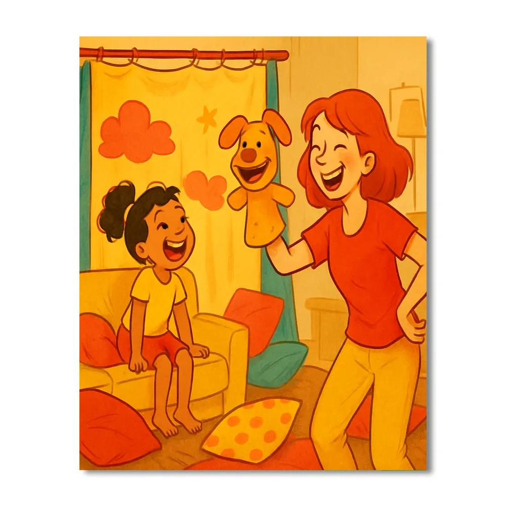 Puppet Theater Living Room Show painting number kit