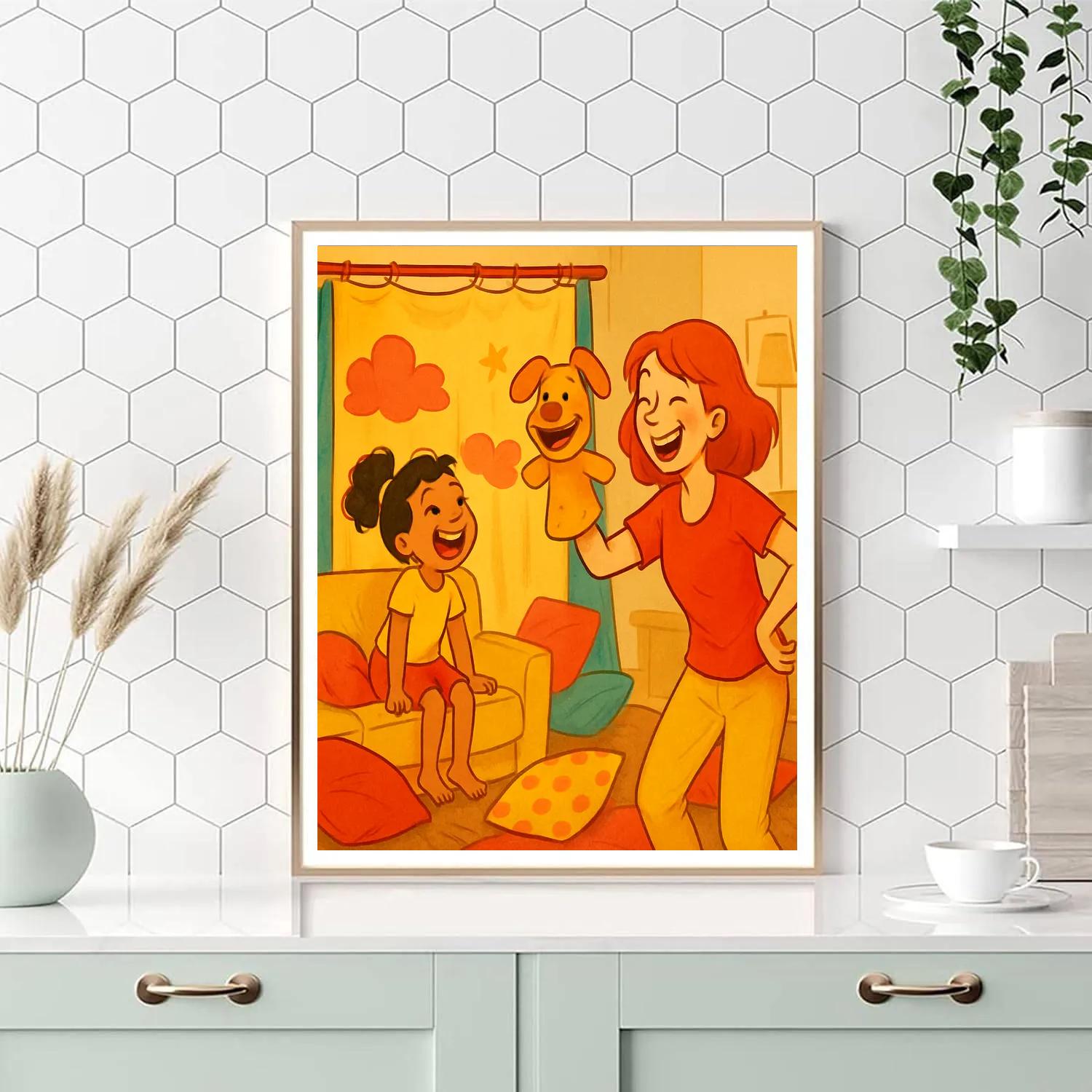 Puppet Theater Living Room Show painting number kit