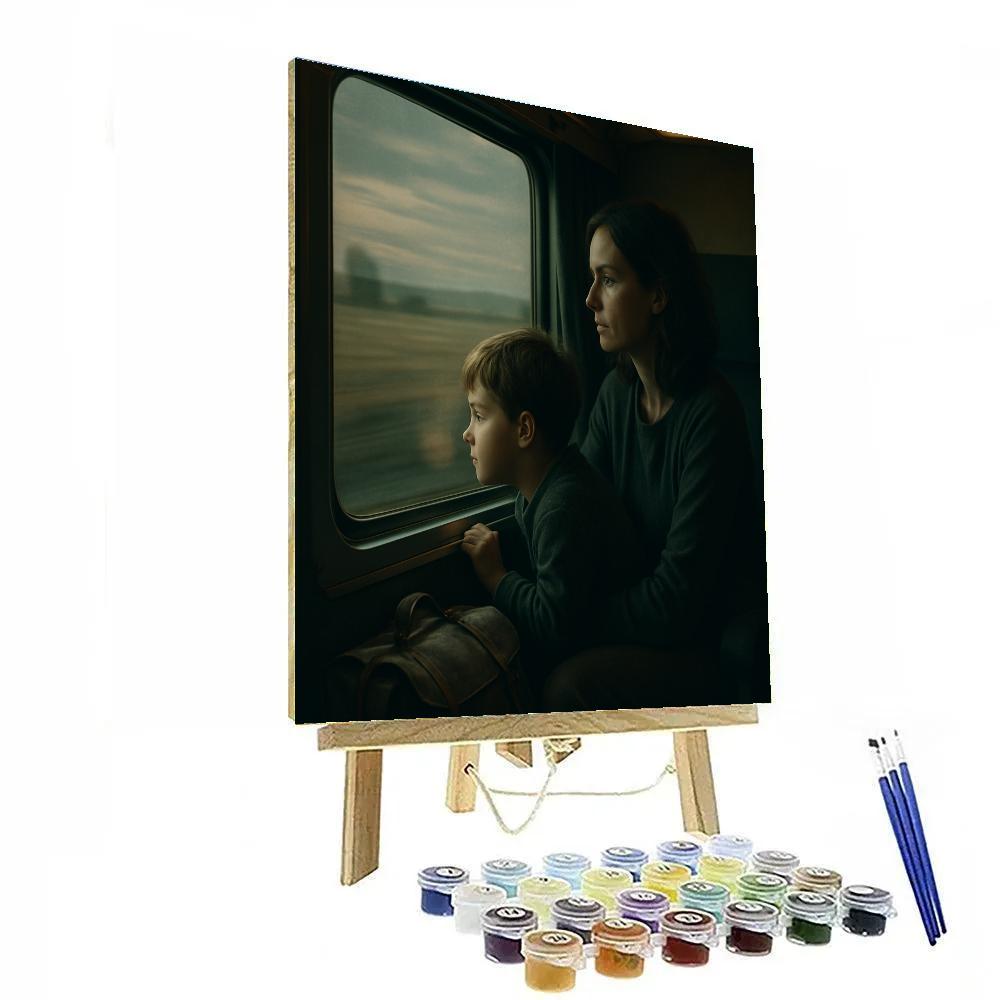 Train Window Journey Together painting number kit