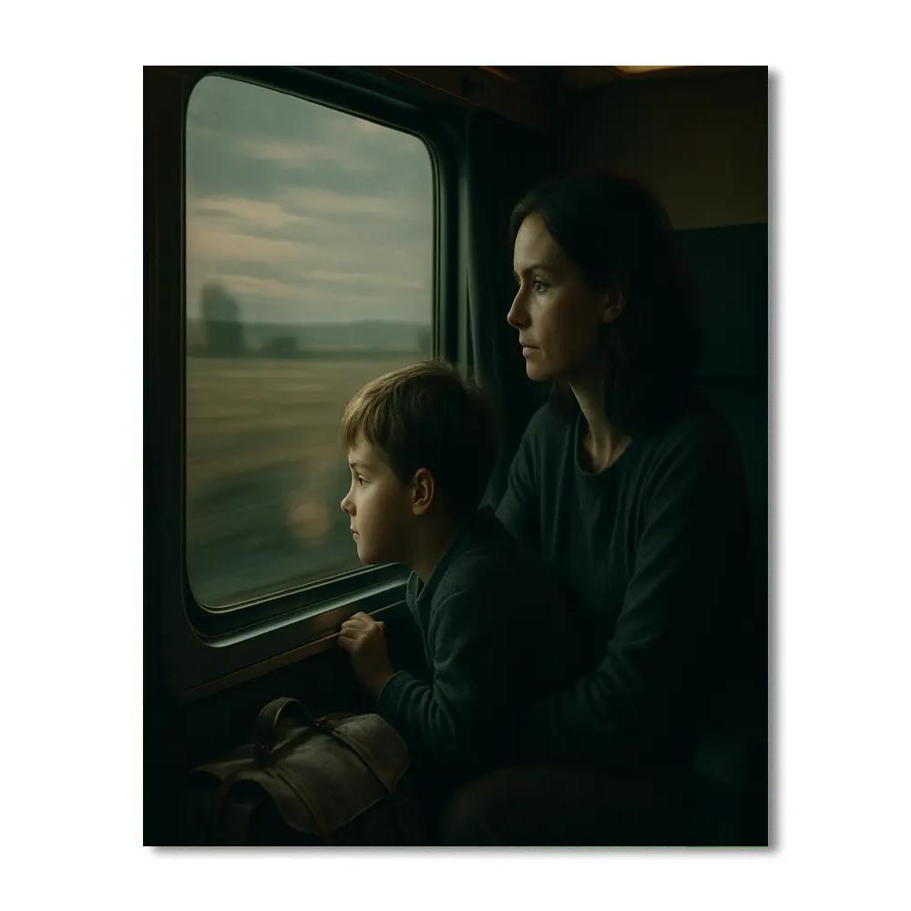 Train Window Journey Together painting number kit