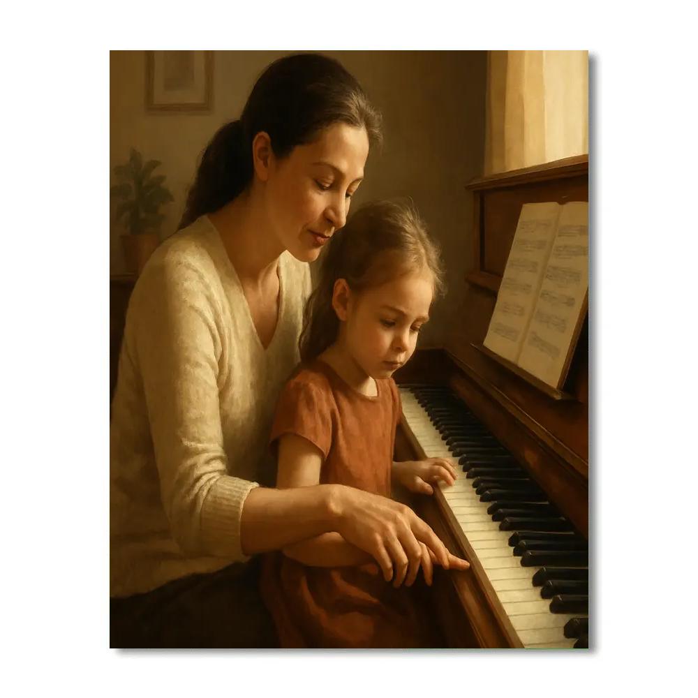 Piano Lesson Gentle Guidance painting number kit