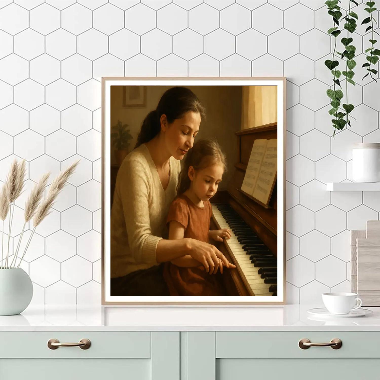 Piano Lesson Gentle Guidance painting number kit