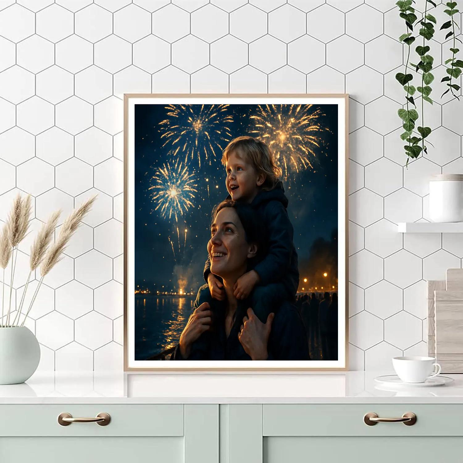 Fireworks Night Shoulder Lift Paint by numbers art