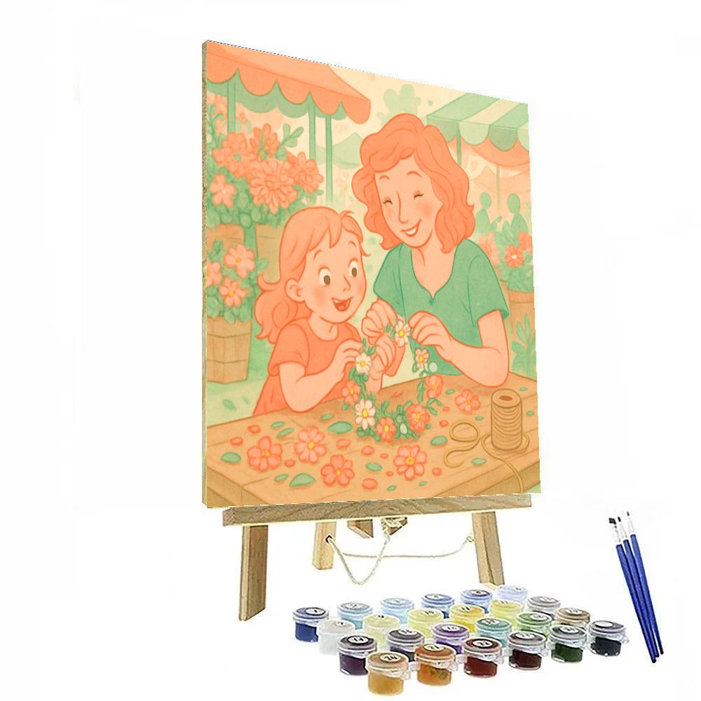 Afternoon Market Flower Crown paint by numbers