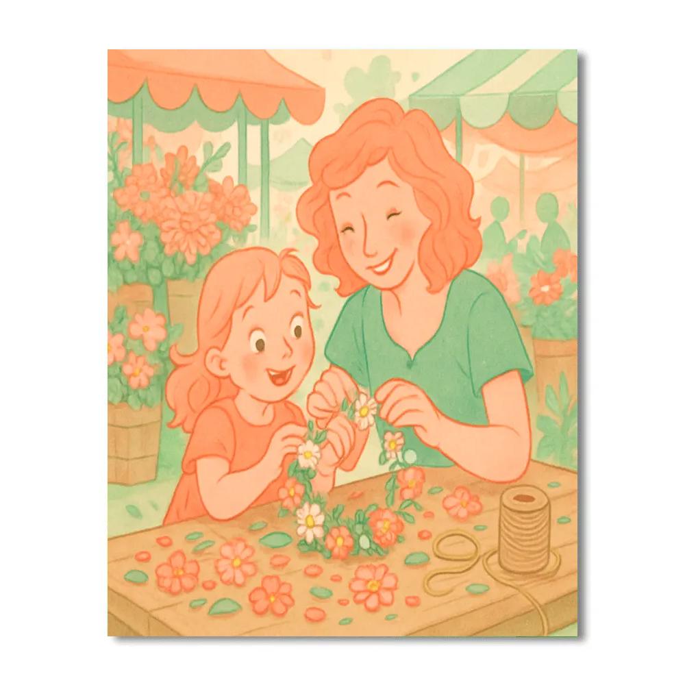 Afternoon Market Flower Crown paint by numbers