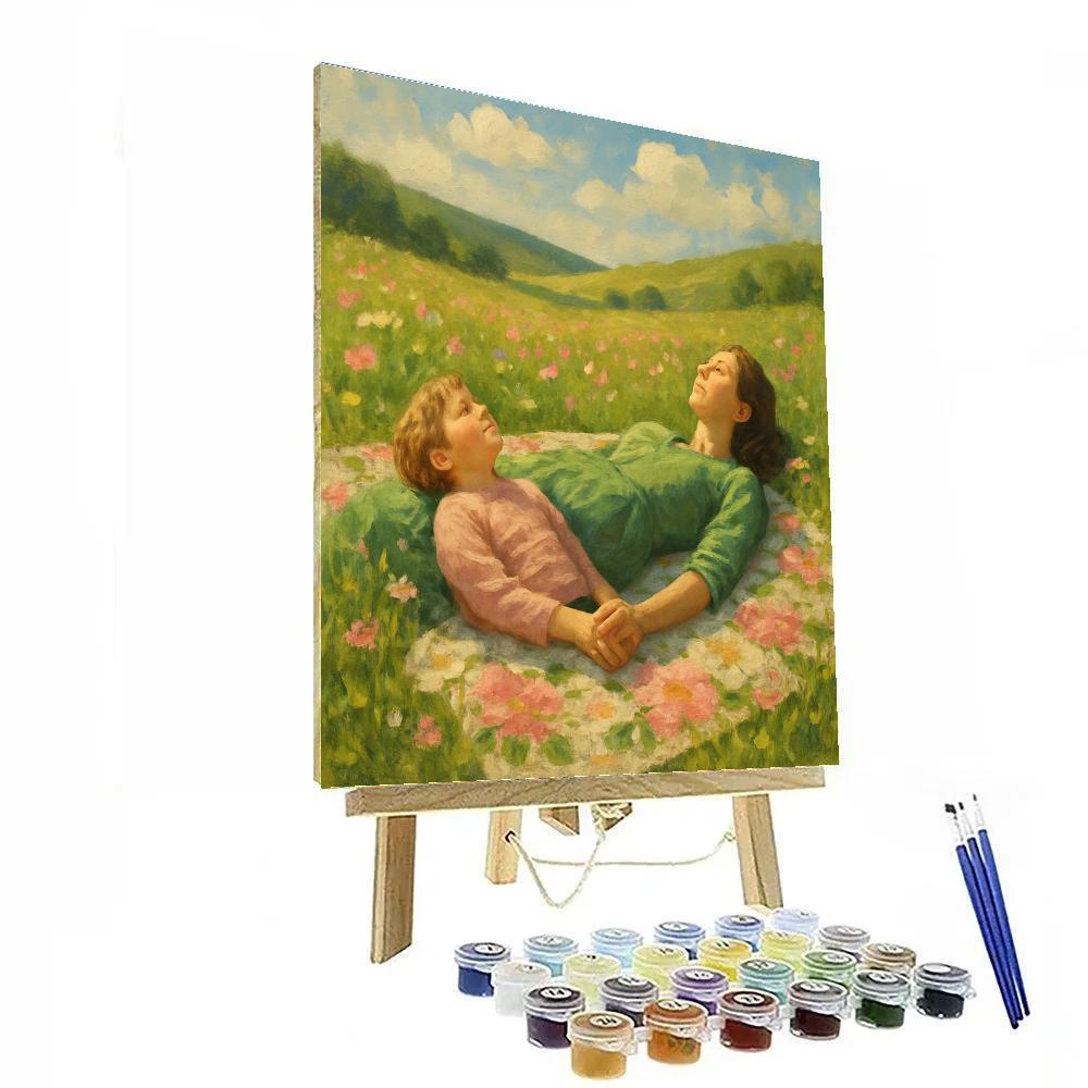 Picnic Blanket Wildflower Embrace paint by numbers