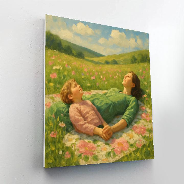 Picnic Blanket Wildflower Embrace paint by numbers