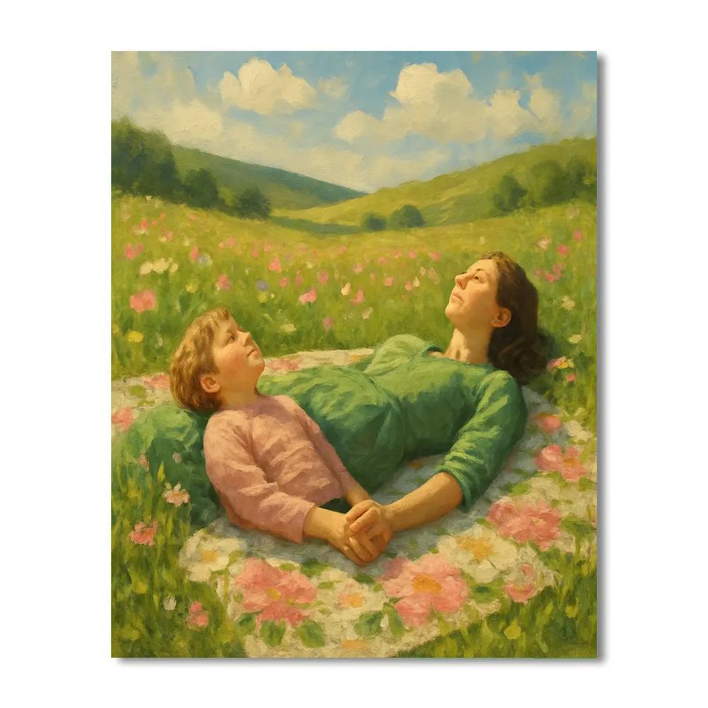 Picnic Blanket Wildflower Embrace paint by numbers