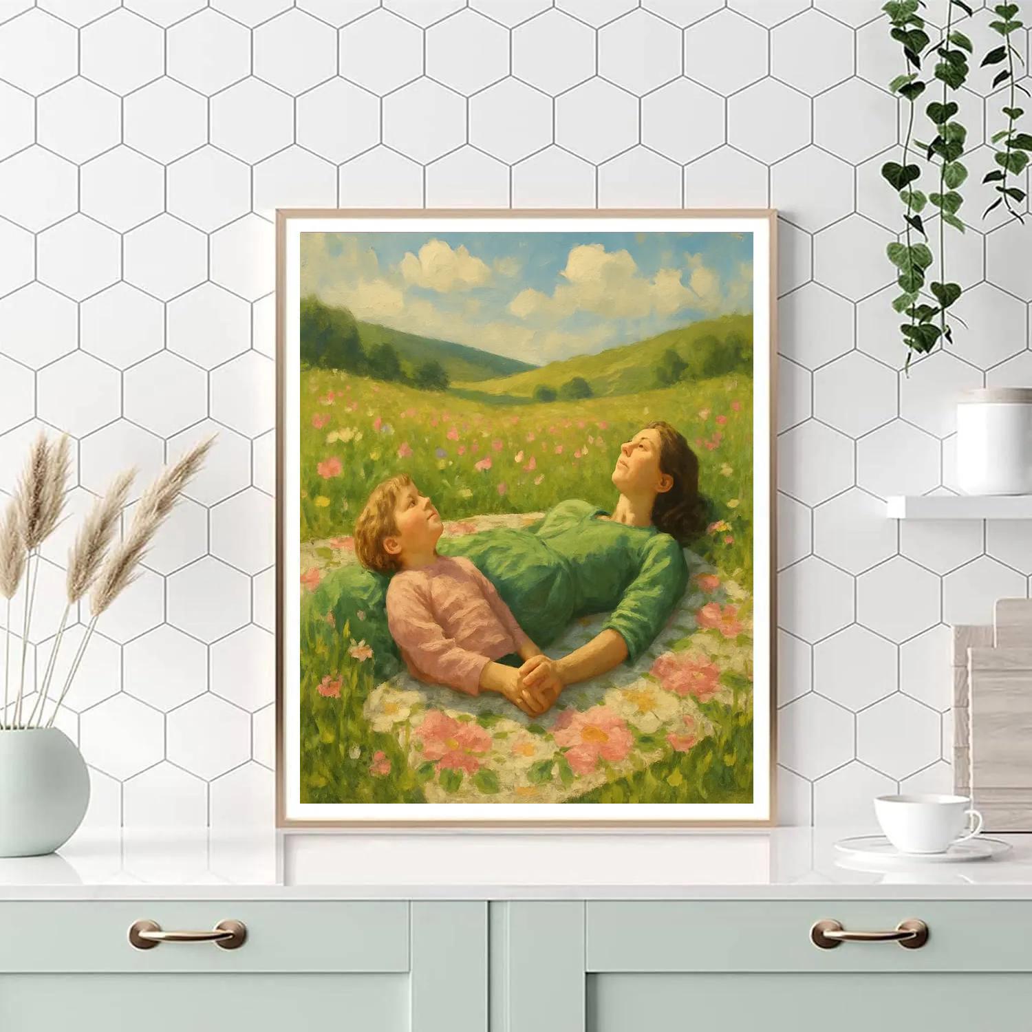 Picnic Blanket Wildflower Embrace paint by numbers