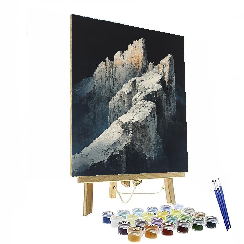 Caravaggio Inspired Mountain Shadow Ridge paint by numbers