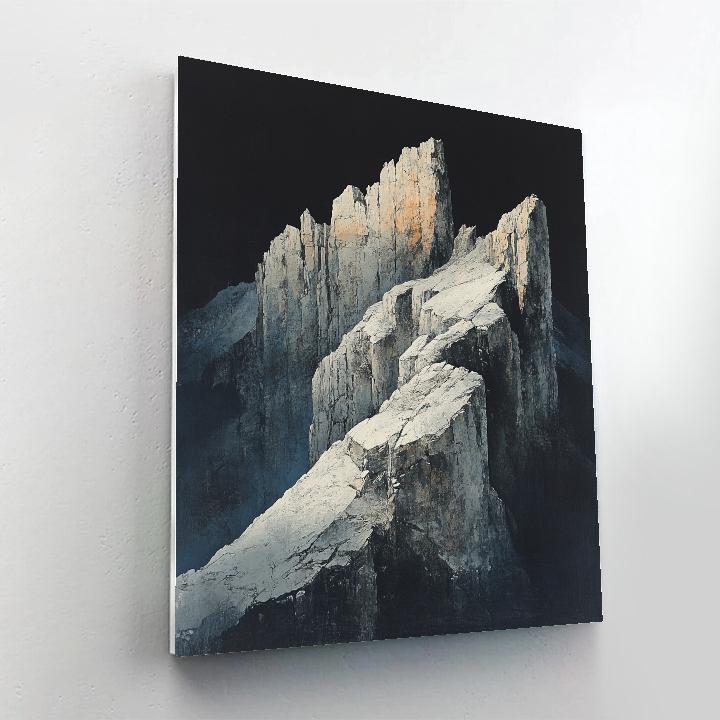 Caravaggio Inspired Mountain Shadow Ridge paint by numbers