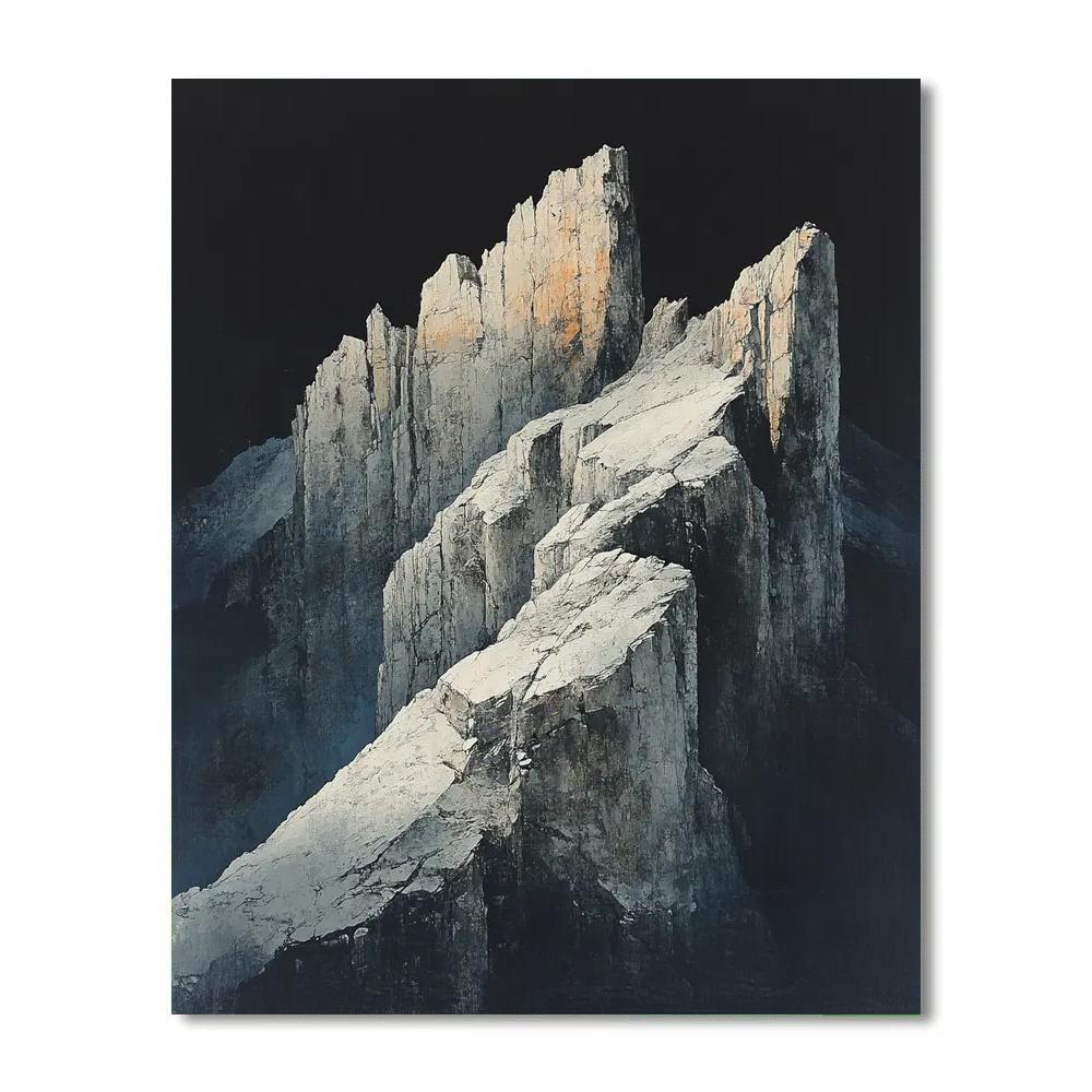 Caravaggio Inspired Mountain Shadow Ridge paint by numbers