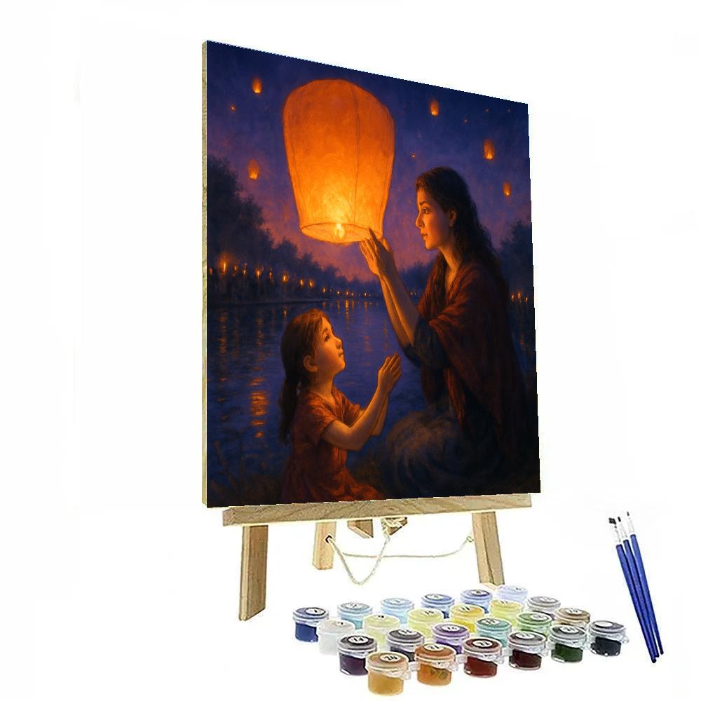 Riverside Lantern Release Paint by numbers art