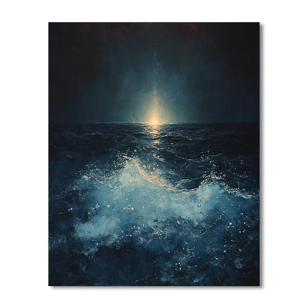 Caravaggio Inspired Seafoam Ripple paint by numbers