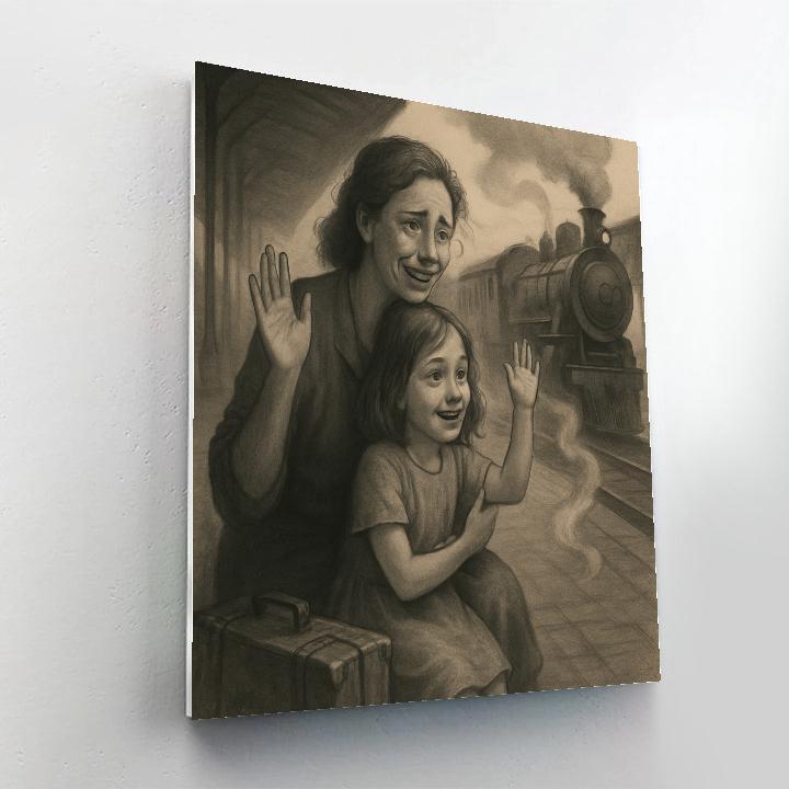 Train Platform Goodbye Wave Paint by numbers kits