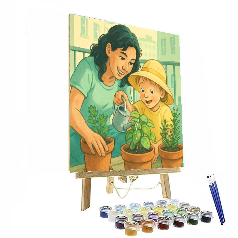 Porch Garden Watering Lesson paint by numbers