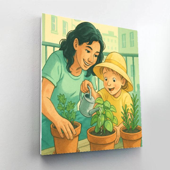 Porch Garden Watering Lesson paint by numbers