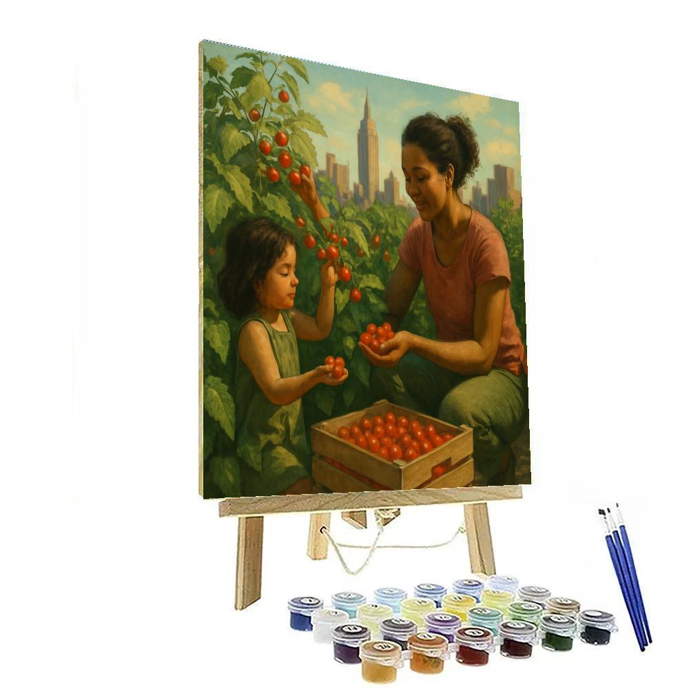 Rooftop Garden Harvest Duo Paint by numbers art