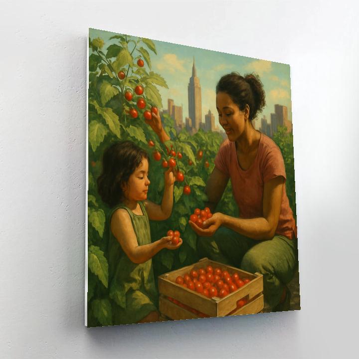 Rooftop Garden Harvest Duo Paint by numbers art