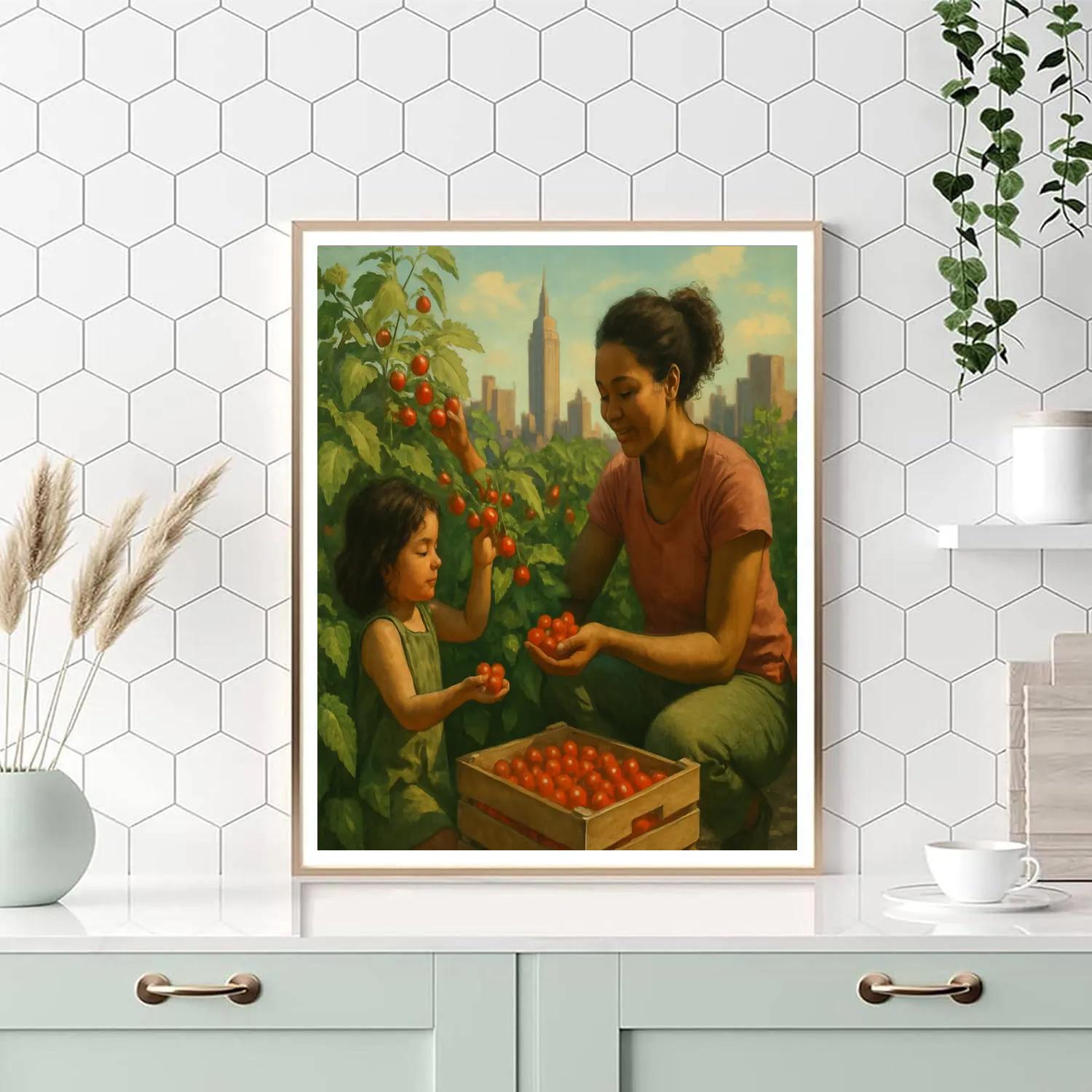 Rooftop Garden Harvest Duo Paint by numbers art