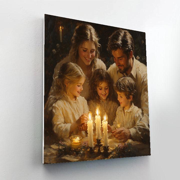 Rembrandt Inspired Family Gathering Number painting