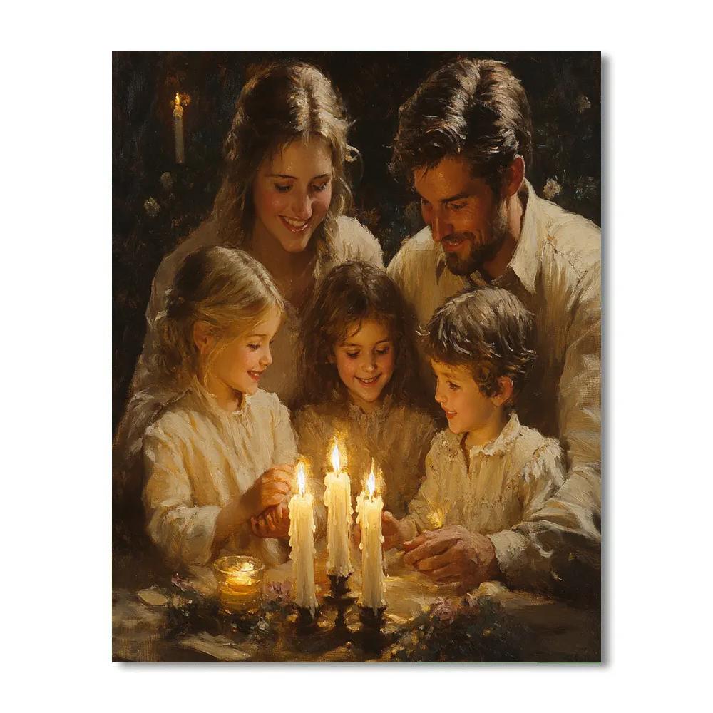 Rembrandt Inspired Family Gathering Number painting