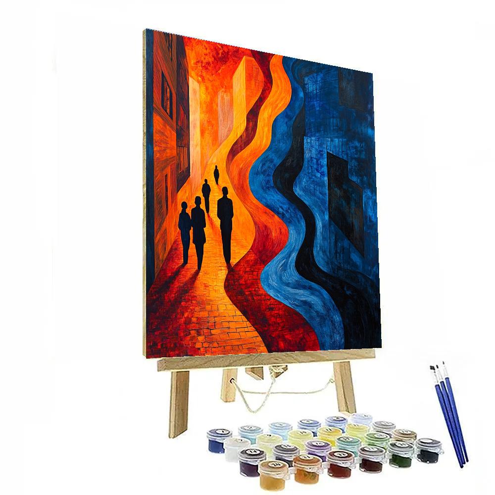 Edvard Munch Inspired Lonely Street DIY paint by numbers
