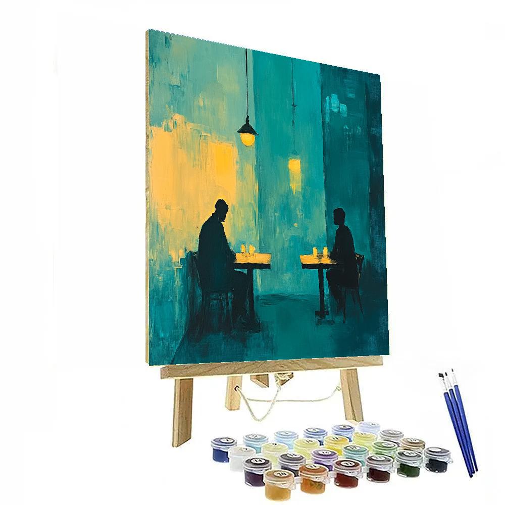 Edward Hopper Inspired Quiet Cafe paint by number