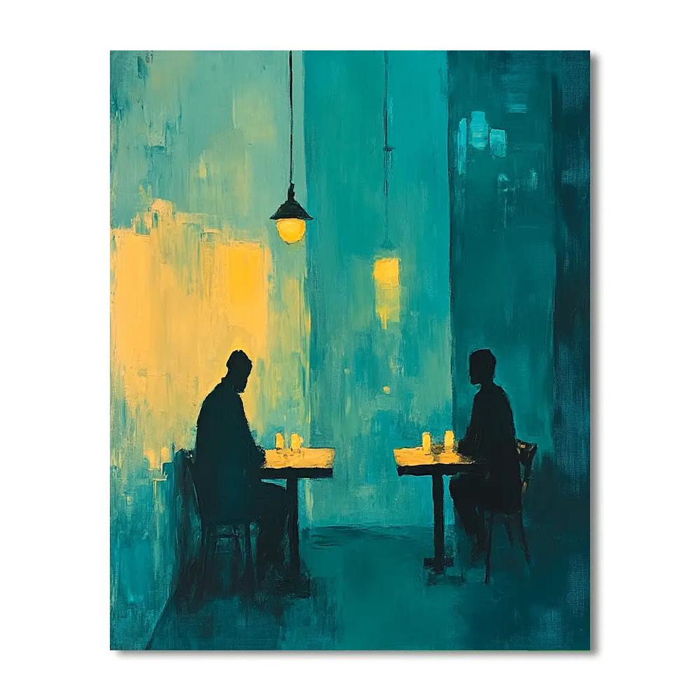 Edward Hopper Inspired Quiet Cafe paint by number