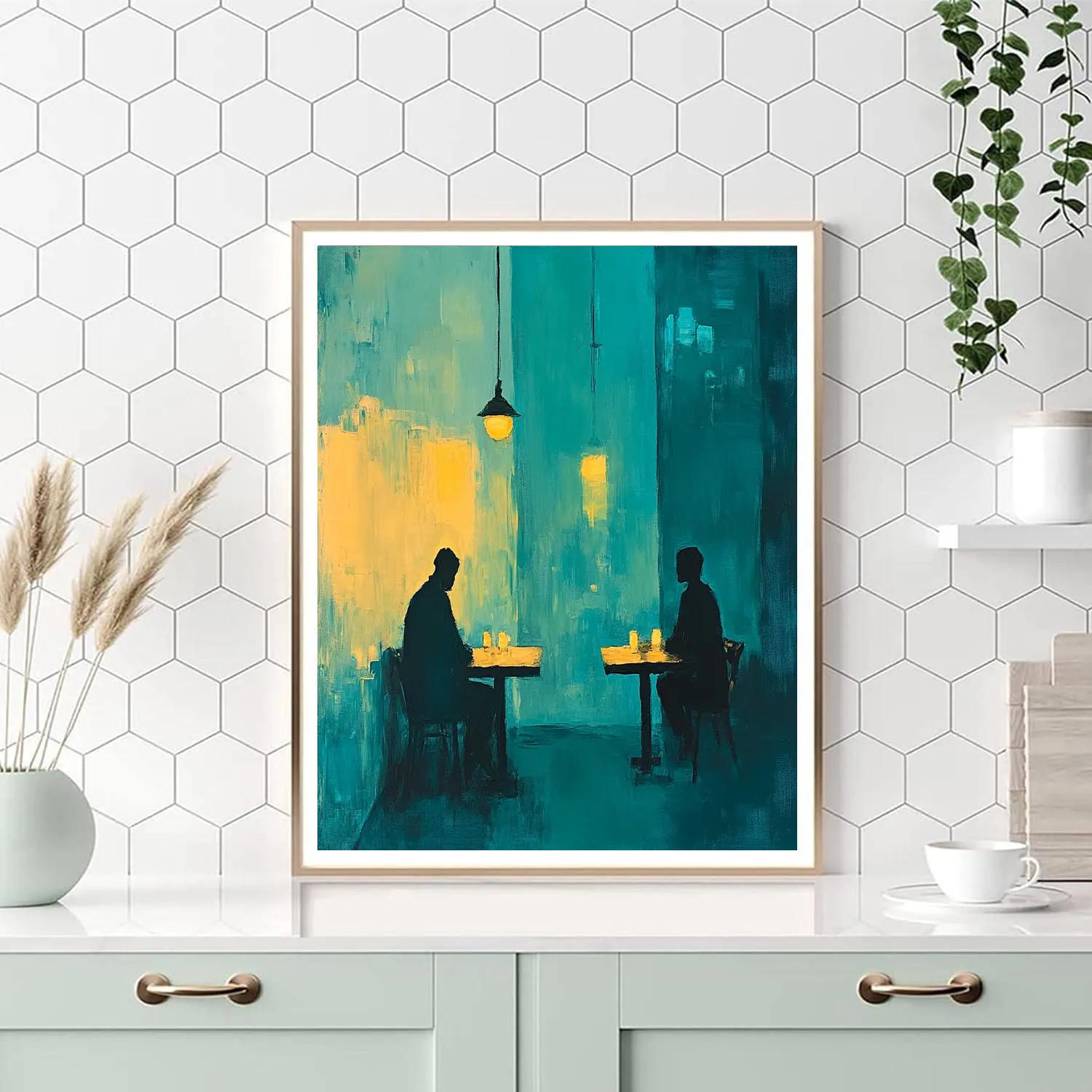 Edward Hopper Inspired Quiet Cafe paint by number