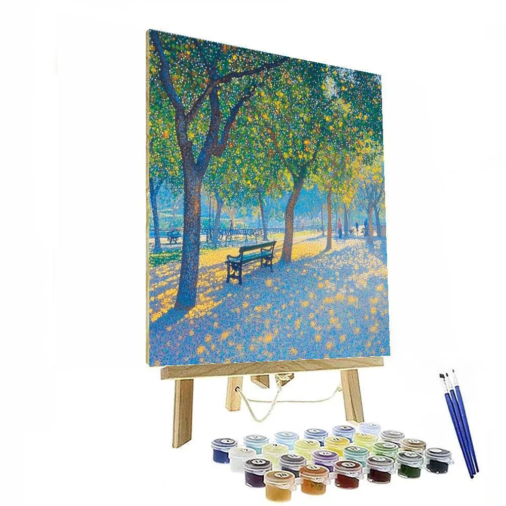 Georges Seurat Inspired Park On A Sunday paint by color
