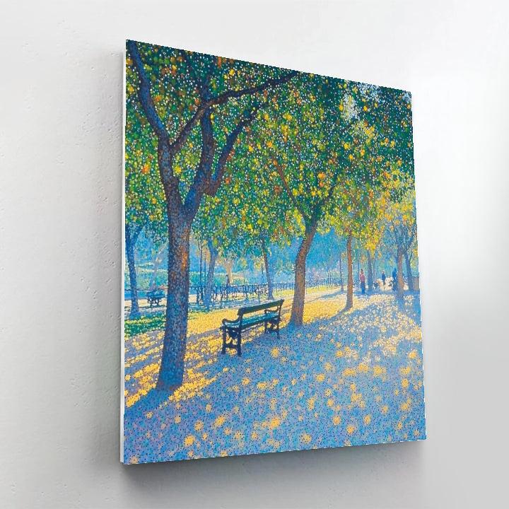 Georges Seurat Inspired Park On A Sunday paint by color