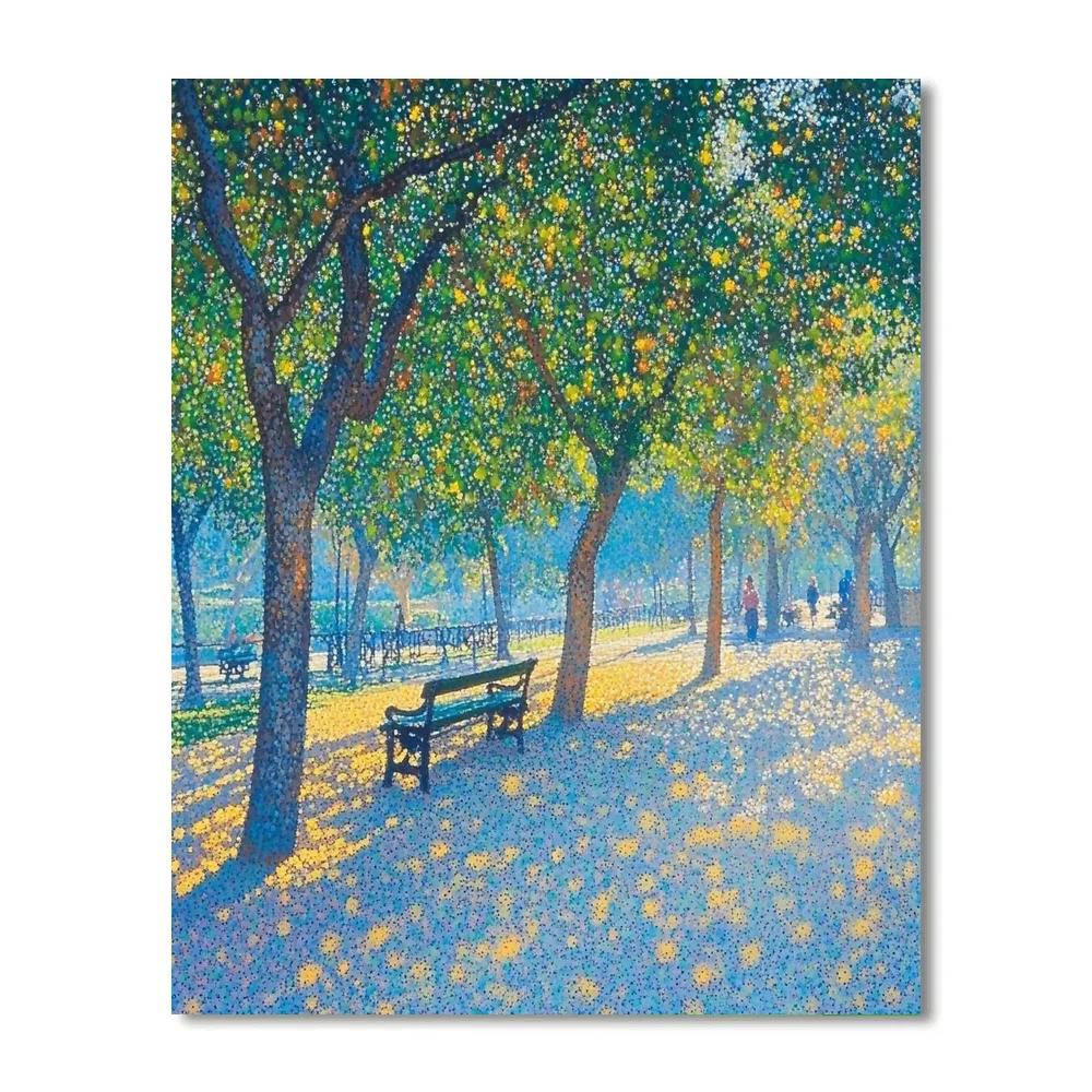 Georges Seurat Inspired Park On A Sunday paint by color
