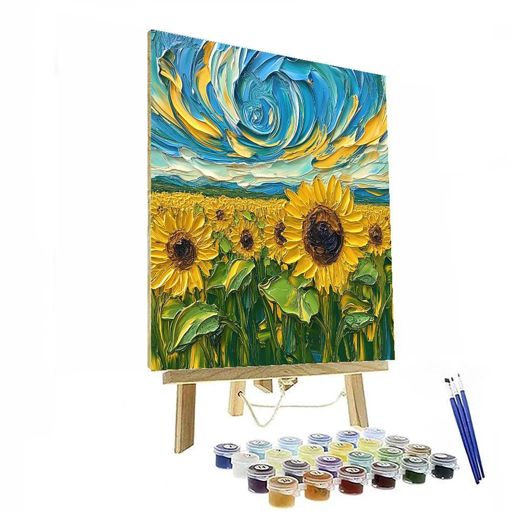Vincent Van Gogh Inspired Sunflower Field DIY paint by numbers