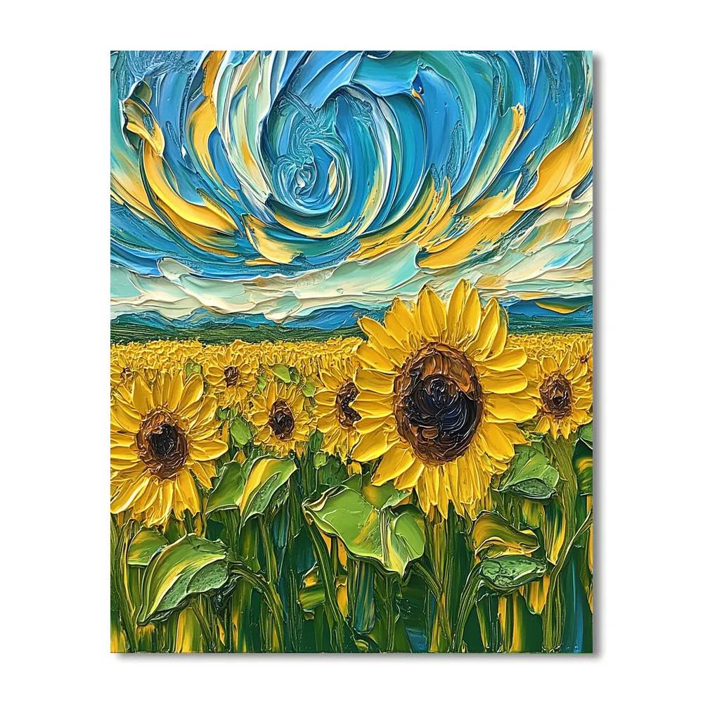 Vincent Van Gogh Inspired Sunflower Field DIY paint by numbers