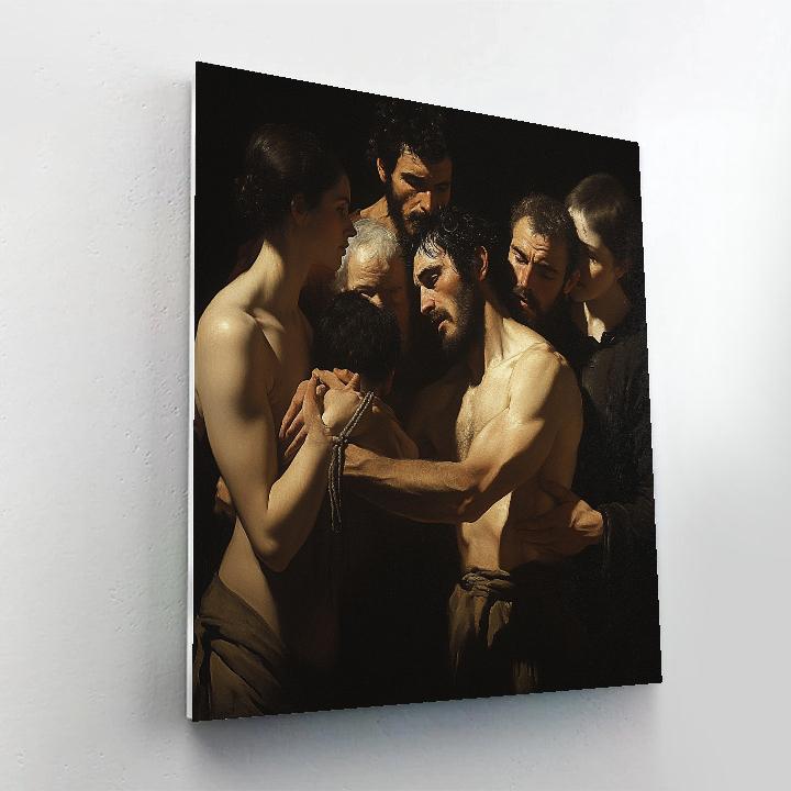 Caravaggio Inspired Dramatic Scene Number painting